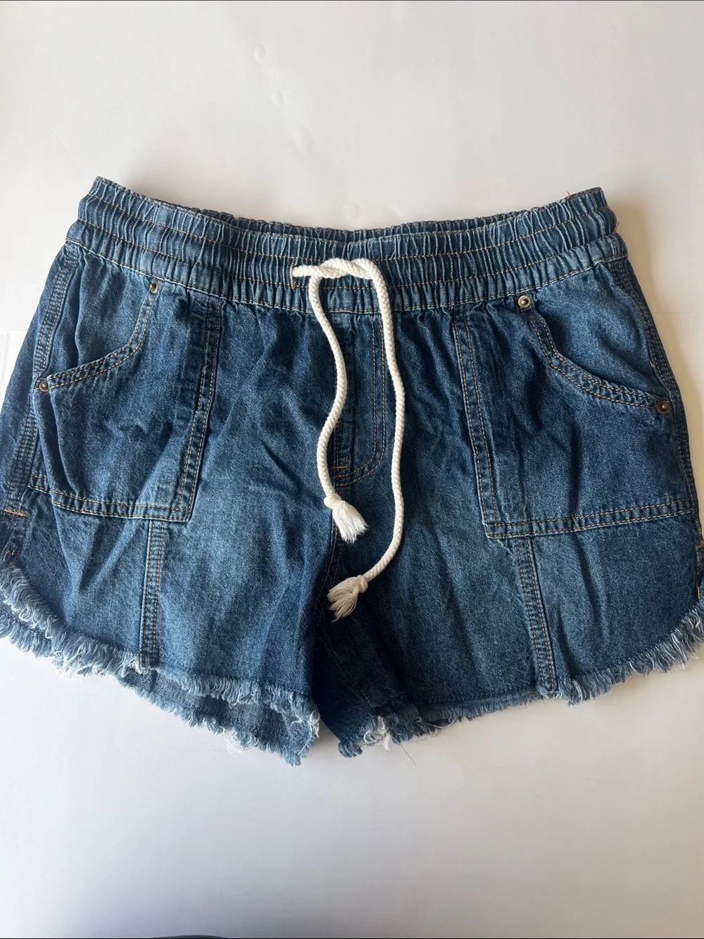Maurices Indigo Denim Drawstring Shorts